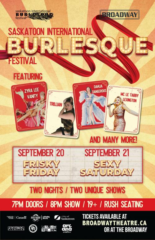 Poster for Saskatoon International Burlesque Festival: Frisky Friday (19+)
