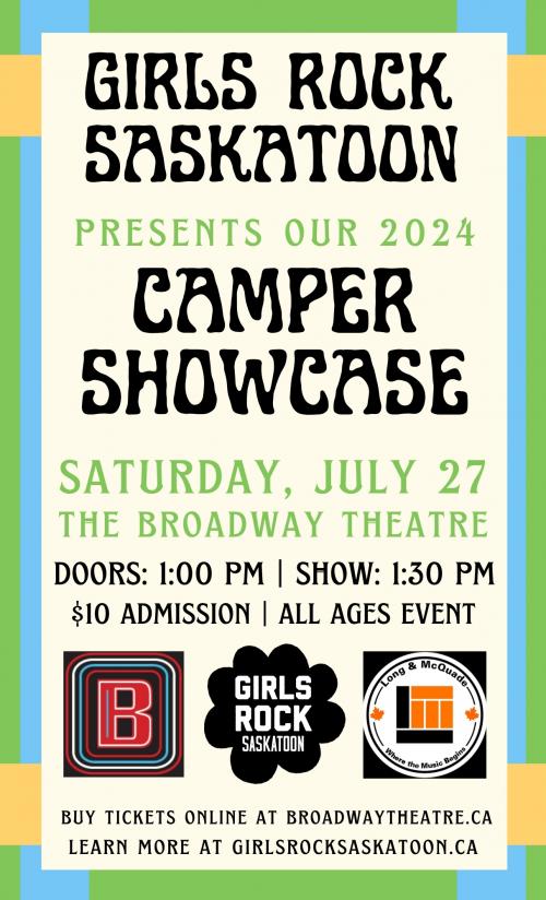 Poster for Girls Rock Saskatoon - Camper Showcase 2024