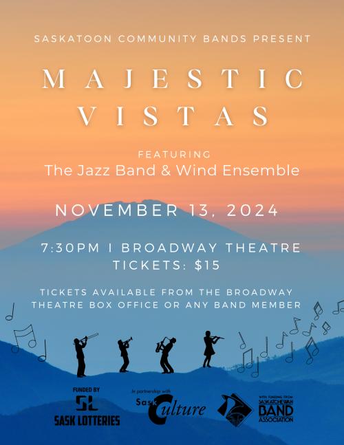 Poster for Saskatoon Community Bands: Majestic Vistas