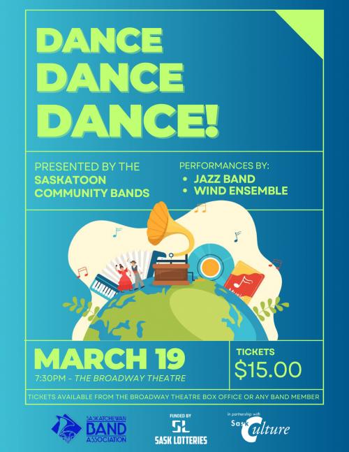 Poster for Saskatoon Community Bands: Dance, Dance, Dance