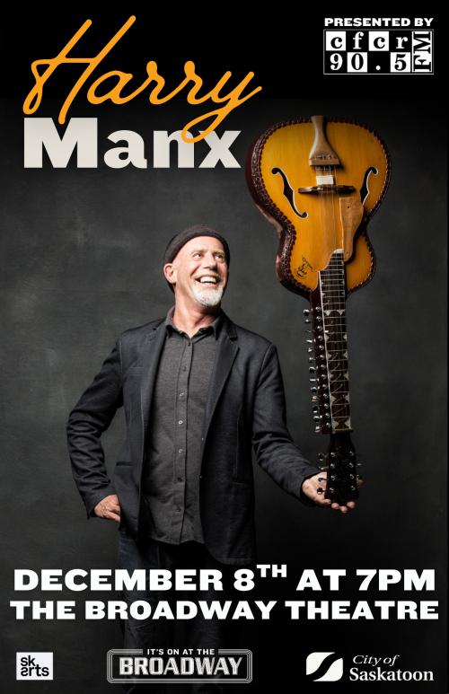 Poster for CFCR 90.5FM Presents: Harry Manx