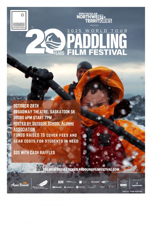 Poster for Paddling Film Festival - In Support of the Outdoor School Alumni Association