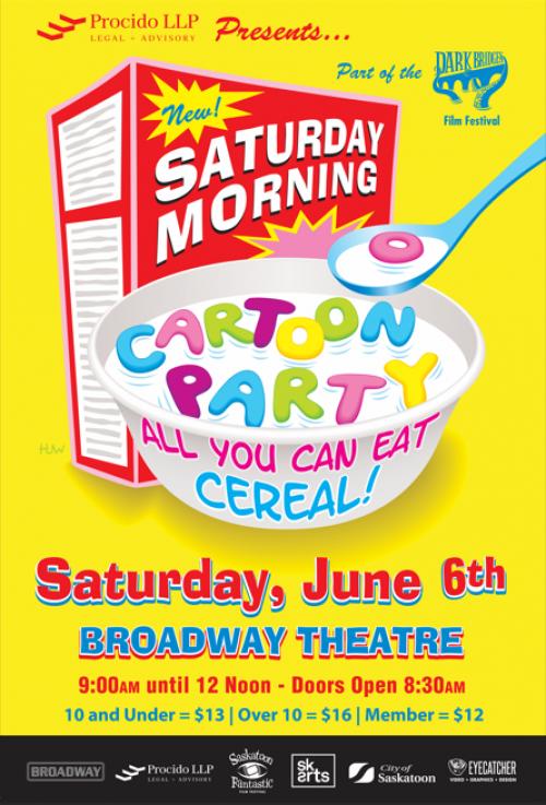 Poster for Procido LLP presents: Saturday Morning Cartoon Party with All-You-Can-Eat Cereal!