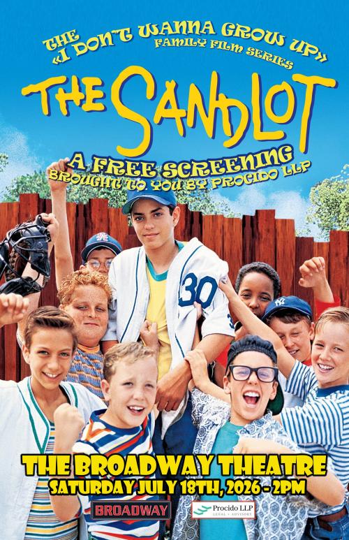 Poster for The Sandlot - A Free Family Screening brought to you by Procido LLP!