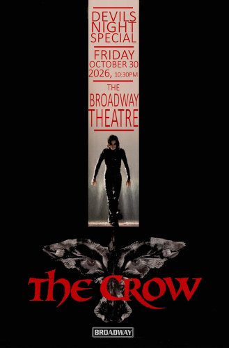Poster for The Crow  (Devil's night screening!)